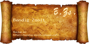 Bendig Zsolt névjegykártya
